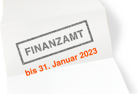 Papier Finanzamt bis 31. Januar 2023